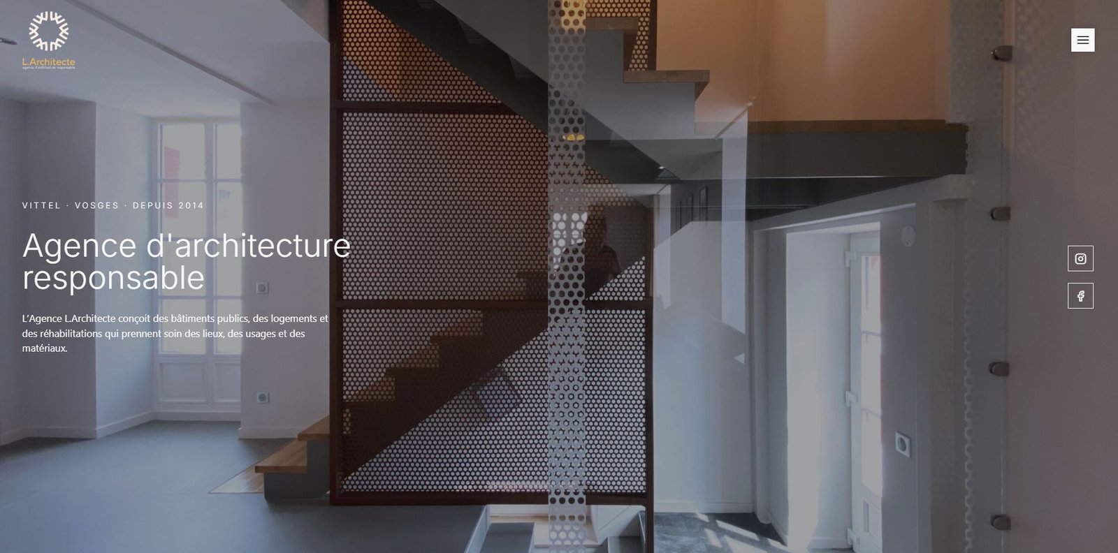 Aperçu du site internet réalisé pour L'Architecte, cabinet d'architecture