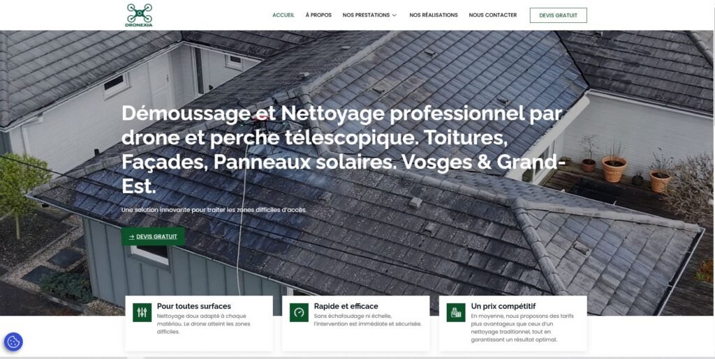 Site internet sur mesure réalisé par Arkin Studio pour Dronexia, entreprise de solutions par drone